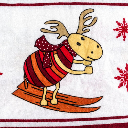 4Home Weihnachtliche Flanell-Bettwäsche Rentiere, 140 x 220 cm, 70 x 90 cm