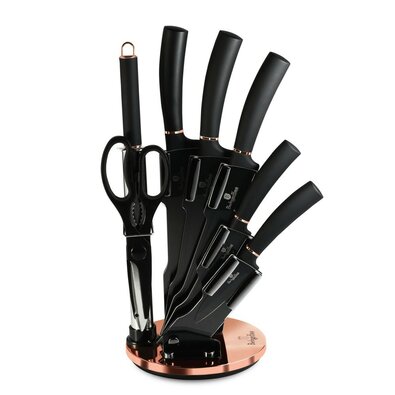 Berlinger Haus Set nožev v stojalu Black RoseCollection, 8 kosov