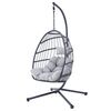 Fotel wiszący Autronic, metal, polirattan, szary,AZ-V 1269GREY