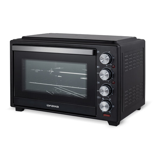 Orava Elektra-C38 elektrická trouba s dvouplotýnkovým sklokeramickým vařičem, 38 l