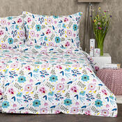 Lenjerie crep 4Home Flowers, 160 x 200 cm, 70 x 80 cm