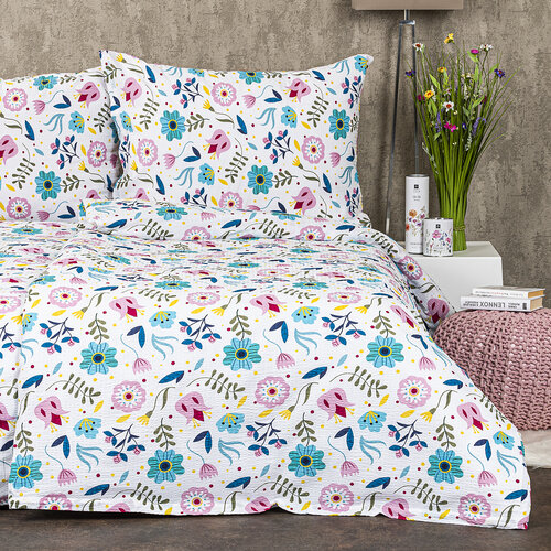 4Home Krepp-Bettwäsche Flowers,  160 x 200 cm, 70 x 80 cm