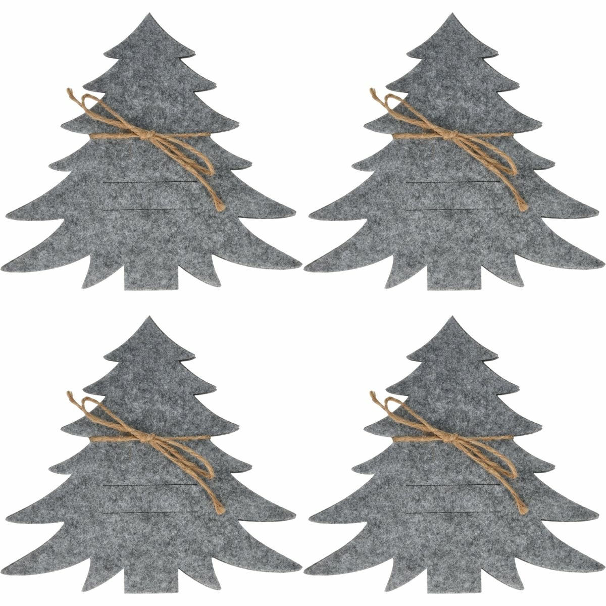 Kapsa na příbory X-Mas Tree šedá, sada 4 ks