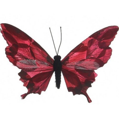 Dekorační Motýlek červená, 20 cm
