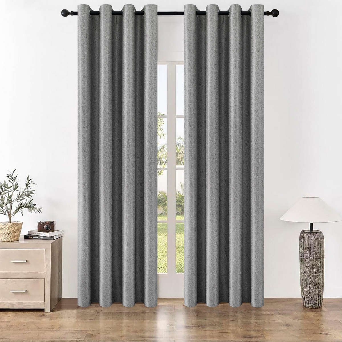 4Home Stripe sőtétítő függöny szürke, 150 x 250 cm, szürke