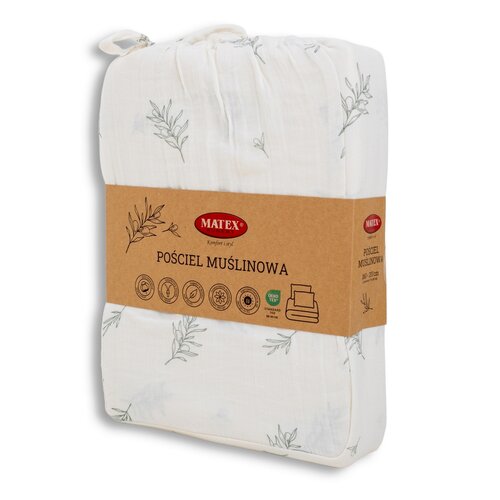 Matex Muslin posteljnina Olivka, 140 x 200 cm, 70 x 90 cm