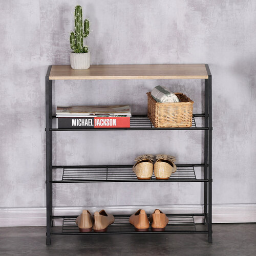 GD-414 OAK Leik, 4 polcos cipőtartó, 63 x 30 x 63,5 cm