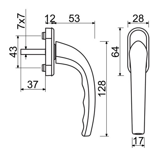 Mâner fereastră din plastic Richter RHW.005.F9016