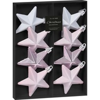 Zestaw ozdób bożonarodzeniowych Gwiazdy Ice Pink, 6,5 cm, 8 szt.