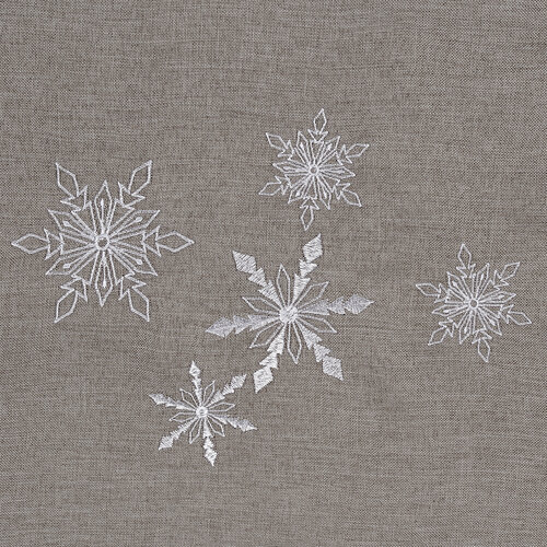 Weihnachtlicher Tischläufer Schneeflocken grau, 40 x 140 cm
