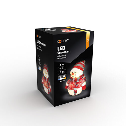 Om de zăpadă cu LED-uri Solight, 26 cm, 6 LED-uri, IP20, 3 baterii AA
