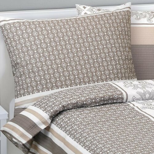 Bellatex Krep posteljnina Ornament kava, 140 x 200cm, 70 x 90 cm