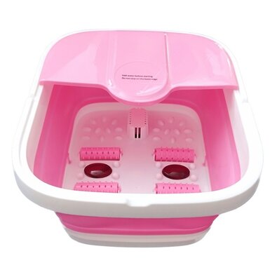 Skladacia masážna vanička na nohy s ohrevom, ružová
