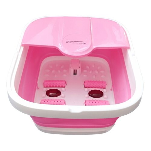 Składana wanna do masażu stóp z podgrzewaniem, różowy