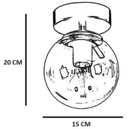 Lampa sufitowa Yeni Can Tekli Siyah Bal Camli Avize, czarny
