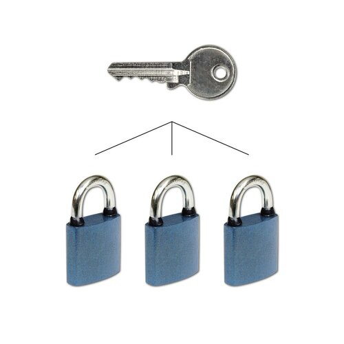 Komplet 3 kos visacích ključavnic za skupnozapiranje – „SU“ RV.OVAL.32.SET3