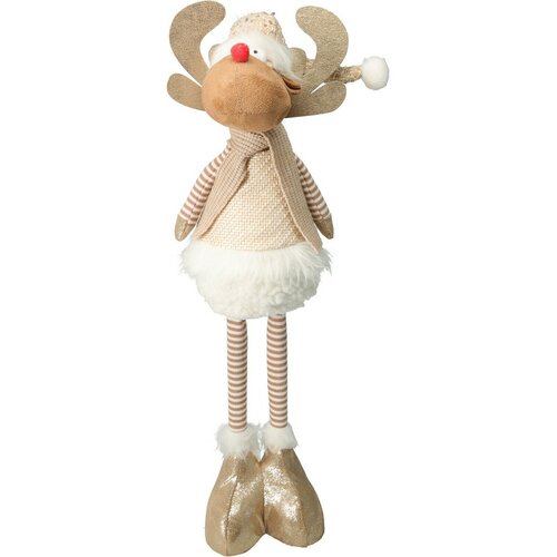 Vánoční stojící sobík Fred, teleskopické nohy, 49 cm