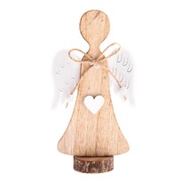 Decorațiune Înger din lemn Rafael brown,   8,5 x 16 cm