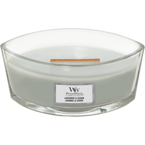 Lumânare parfumată WoodWick Lavender & Cedar, 453 g