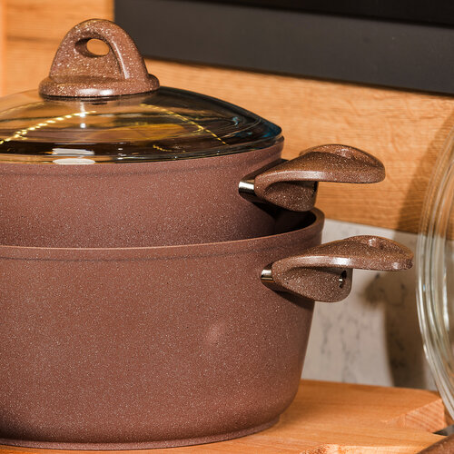 4Home 7-teiliges Geschirr-Set Granite Brown