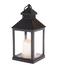 Lampion z lampką LED Vintage czarny, 10 x 20 x 10cm, ciepła biel, plastik