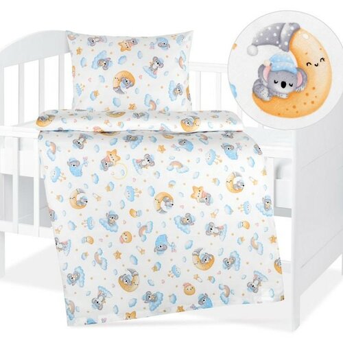 Bellatex Gyermek pamut ágynemő Agáta Koala, hold,90 x 135 cm, 45 x 60 cm