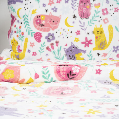 Lenjerie de pat din microflanel 4Home Playful Paws, 160 x 200 cm, 70 x 80 cm