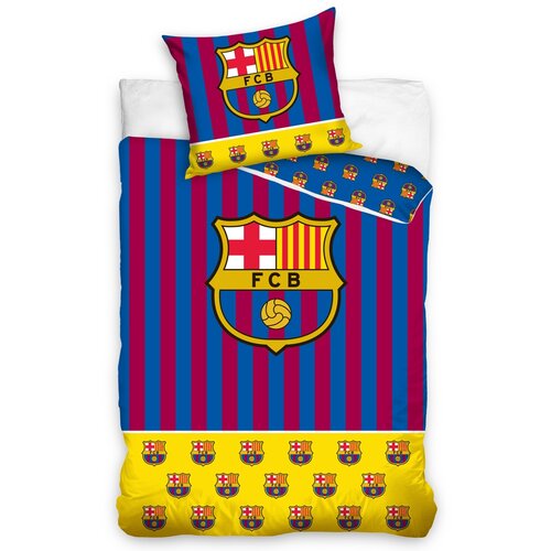 Lenjerie de pat FC Barcelona Erby, din bumbac, 140 x 200 cm, 70 x 90 cm