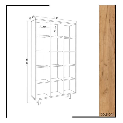 Bücherregal Zipa Oak