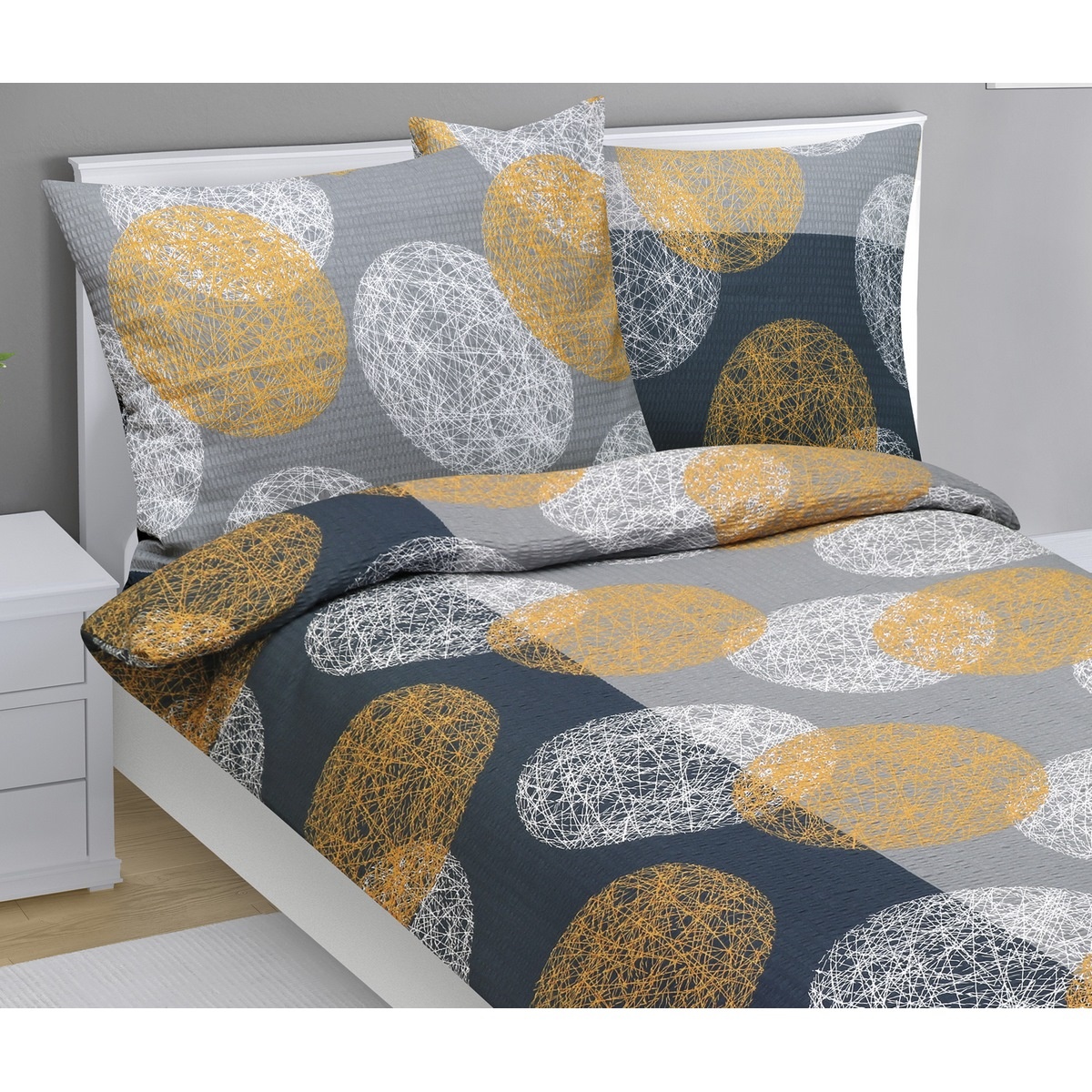 Bellatex Ball pamut ágyneműhuzat szürkésnarancssárga, 140 x 200 cm, 70 x 90 cm, 140 x 200 cm, 70 x 90 cm termék 2. képe