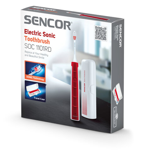 Sencor SOC 1101RD szonikus fogkefe, piros színű