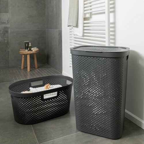 Curver Koš za umazano perilo INFINITY 59 l, temnosiva