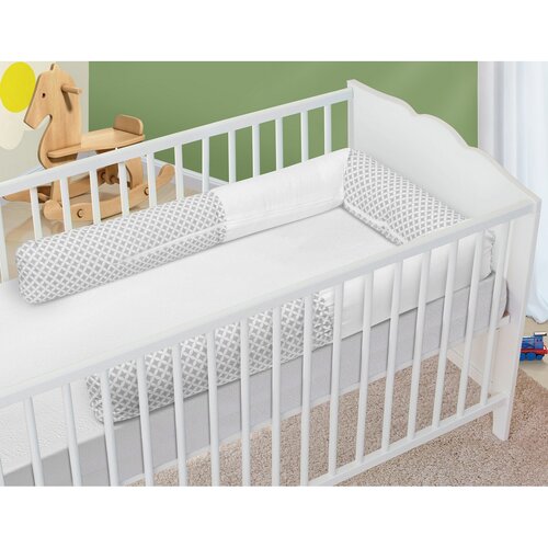 Bellatex Bariera do łóżeczka walec Romby szary, 240 cm