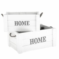 Sada dekoračných drevených debničiek Home 2 ks, biela Sada dekoračných drevených debničiek Home 2 ks, biela