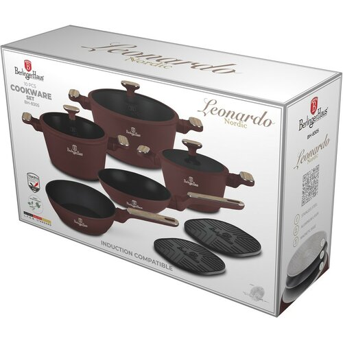 BerlingerHaus Set de vase cu suprafață din titan Leonardo Nordic, 10 piese