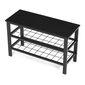 Raft pentru pantofi cu 2 rafturi, negru