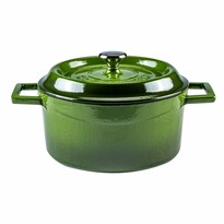 LAVA Metalowy garnek żeliwny, śr. 20 cm, zielony, 2,6 l