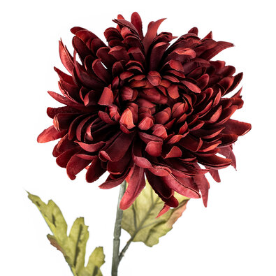 Crizantemă artificială, înălțime 74 cm, vin