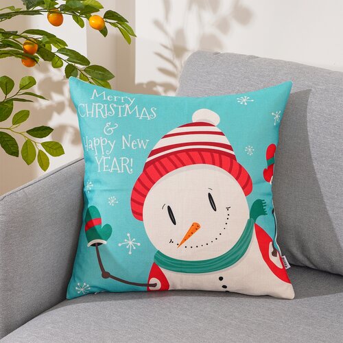 4Home Vianočná obliečka na vankúšik Happy Snowman, 45 x 45 cm