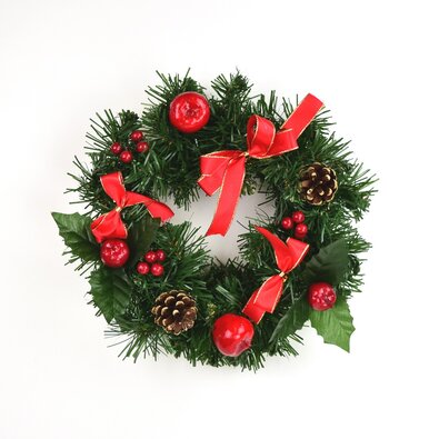 Weihnachtskranz mit roter Schleife Cora, 25 cm