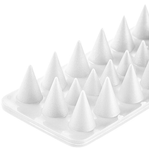 Set de 4 bucăți de vârfuri pentru păsări, din plastic alb, 50 x 4,5 cm