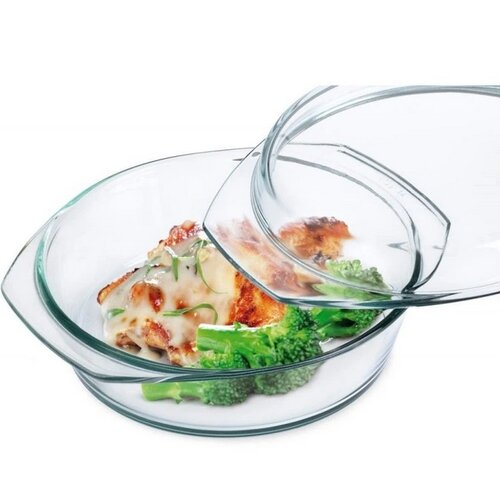 Simax Kerek üveg tepsi fedővel 3,7 l