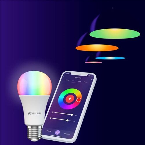 Obrázok TELLUR WiFi Smart žárovka E27 9 W RGB / teplá bílá / stmívač TLL331341