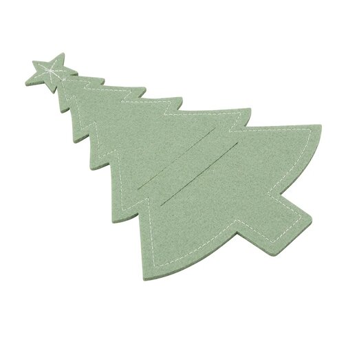 Altom Bestecktasche Xmas Tree Grün, 22 x 15 cm, 4-er Set