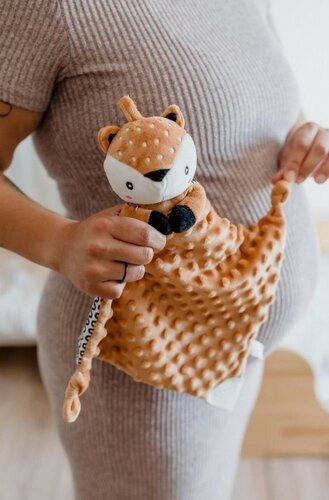 Usínáček babyted Srneček, kousátko, chrastítko plyš 25 x 25 cm, hnědá