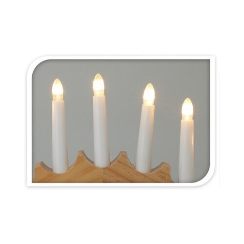 Vánoční svícen se 7 LED svícemi Elodie přírodní, 41,5 x 25,5 x 5,5 cm, teplá bílá