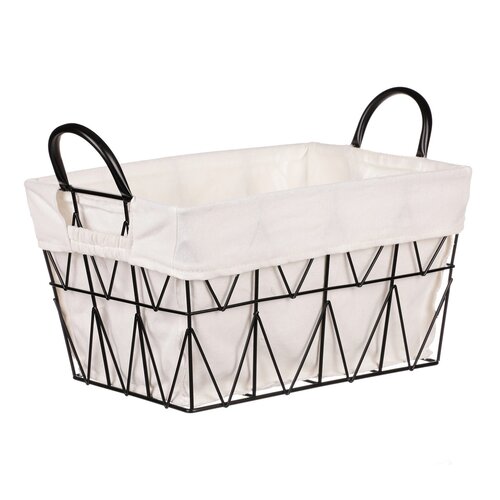 Dekorativer Metallkorb mit Stoff Mayenne, 35 x 19 x 23 cm