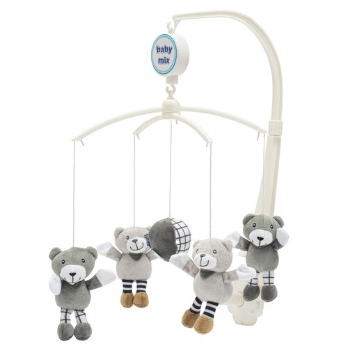 Baby Mix Carusel pentru pătuț Urșișori, gri
