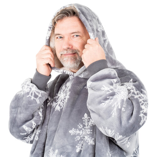 4Home Sweatshirt Lammfelloptik Mikroplüsch Silent Snowfall, Uni L – für Herren