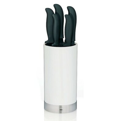 Kela Set 5 cuțite de bucătărie în suport ACIDA, alb